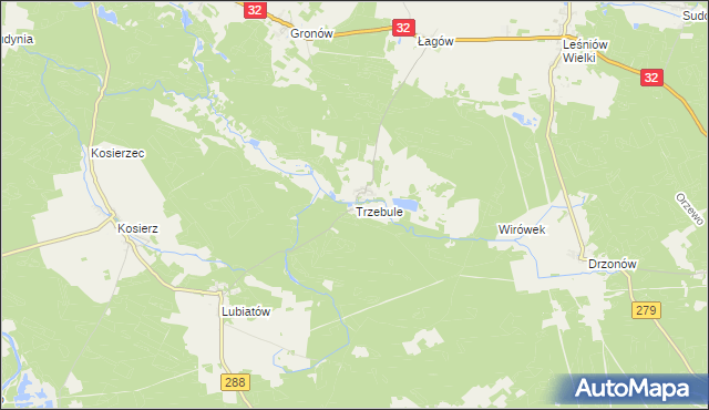 mapa Trzebule, Trzebule na mapie Targeo