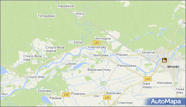 mapa Wartosław, Wartosław na mapie Targeo