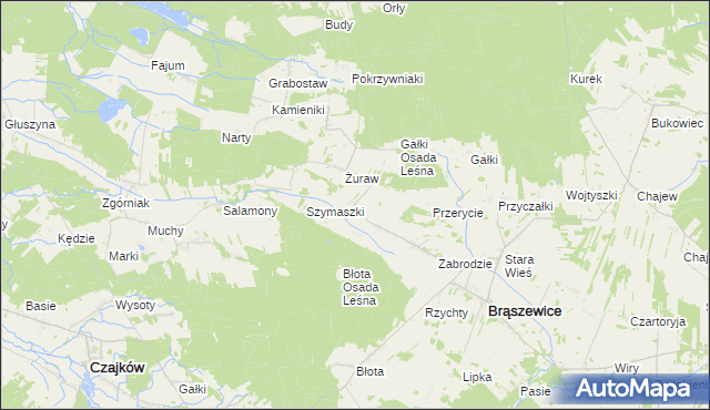 mapa Wiertelaki, Wiertelaki na mapie Targeo