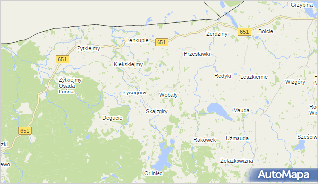 mapa Wobały, Wobały na mapie Targeo