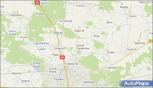 mapa Wólka Świątkowa, Wólka Świątkowa na mapie Targeo