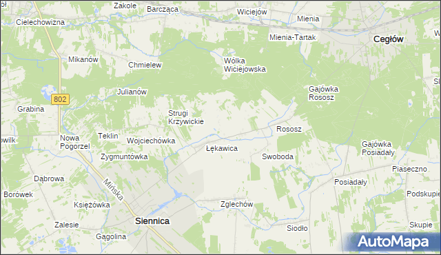 mapa Budy Łękawickie, Budy Łękawickie na mapie Targeo