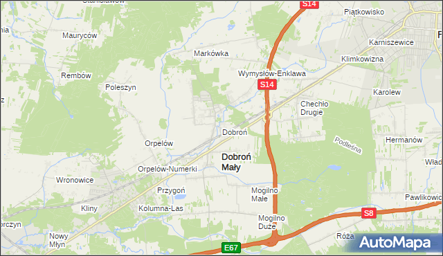 mapa Dobroń, Dobroń na mapie Targeo