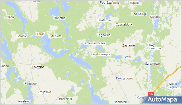 mapa Gaj-Grzmięca, Gaj-Grzmięca na mapie Targeo