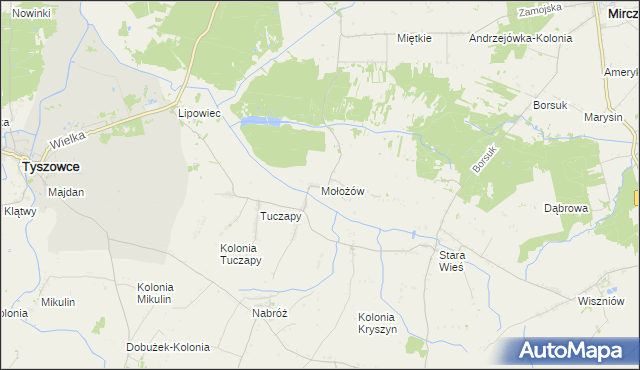 mapa Mołożów, Mołożów na mapie Targeo