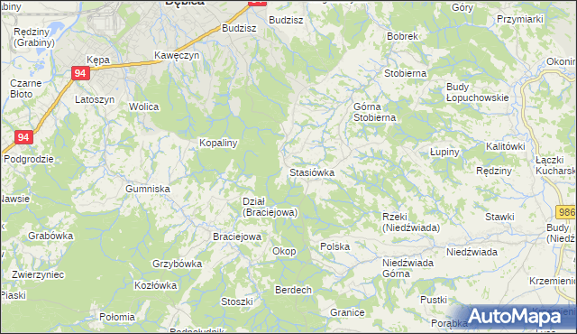 mapa Stasiówka gmina Dębica, Stasiówka gmina Dębica na mapie Targeo