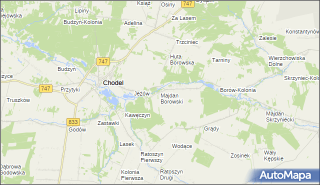 mapa Majdan Borowski, Majdan Borowski na mapie Targeo