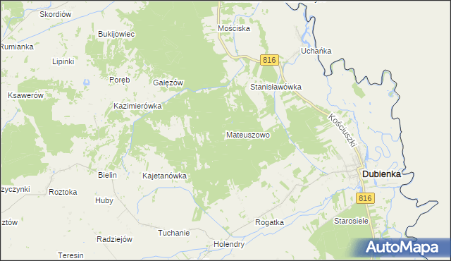 mapa Mateuszowo, Mateuszowo na mapie Targeo