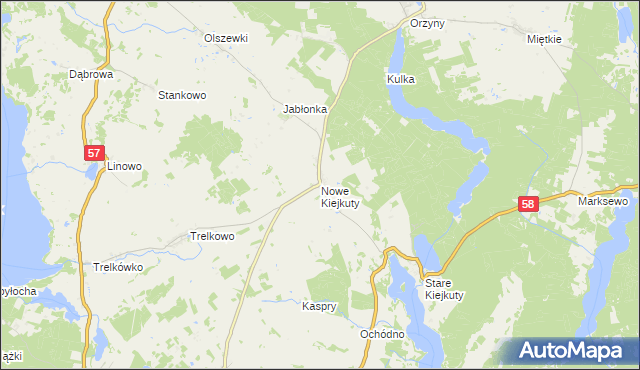 mapa Nowe Kiejkuty, Nowe Kiejkuty na mapie Targeo