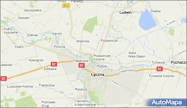 mapa Podzamcze Kolonia, Podzamcze Kolonia na mapie Targeo