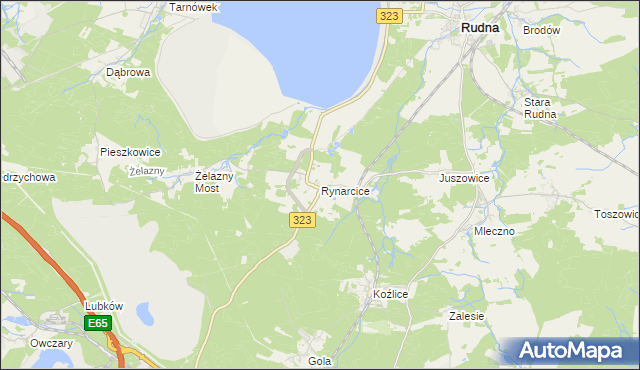 mapa Rynarcice gmina Rudna, Rynarcice gmina Rudna na mapie Targeo