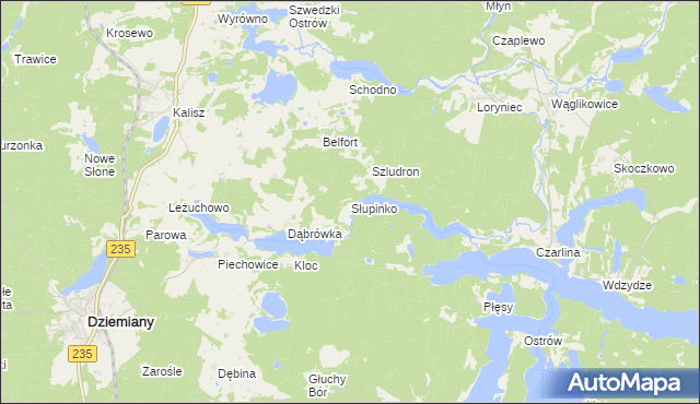 mapa Słupinko, Słupinko na mapie Targeo