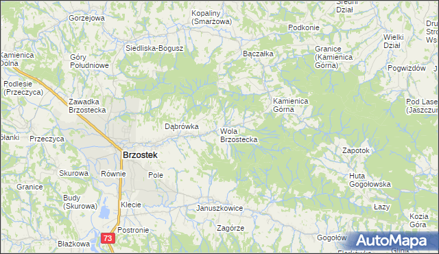 mapa Wola Brzostecka, Wola Brzostecka na mapie Targeo