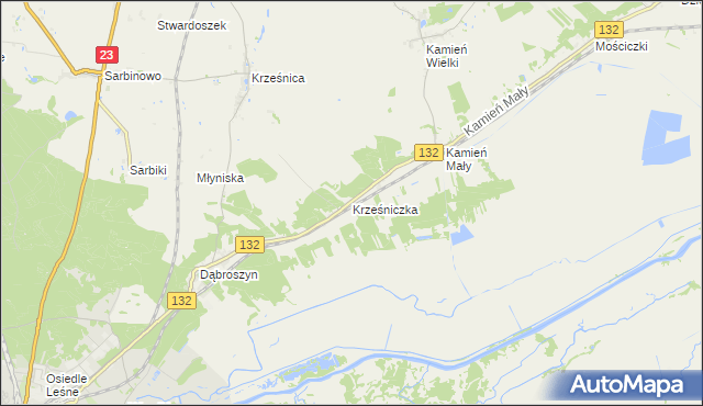 mapa Krześniczka, Krześniczka na mapie Targeo