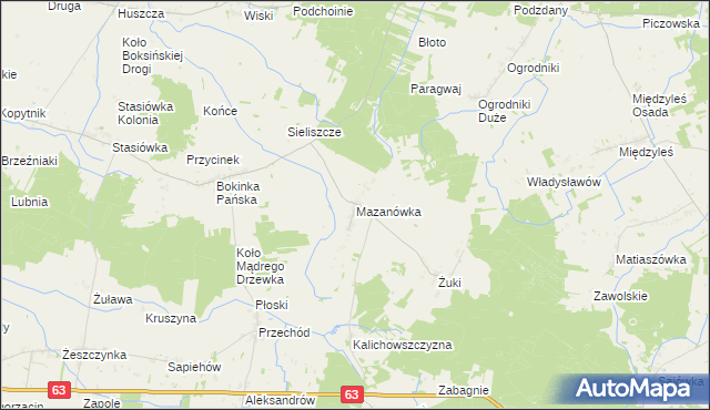 mapa Mazanówka, Mazanówka na mapie Targeo