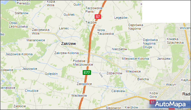 mapa Mleczków, Mleczków na mapie Targeo