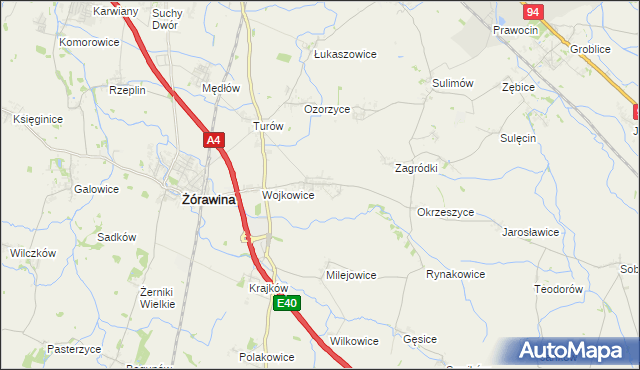 mapa Mnichowice gmina Żórawina, Mnichowice gmina Żórawina na mapie Targeo