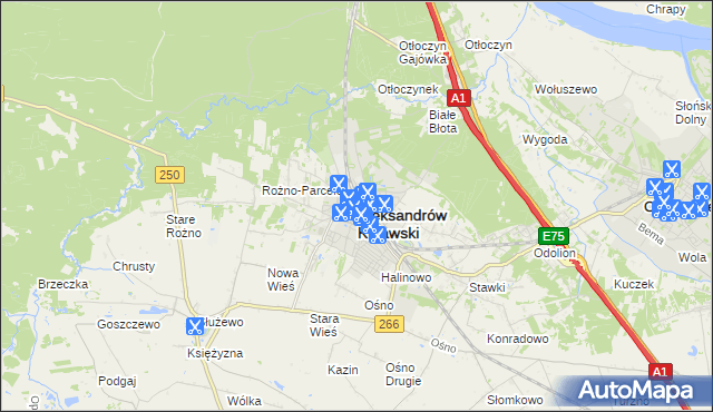 mapa Aleksandrów Kujawski, Aleksandrów Kujawski na mapie Targeo