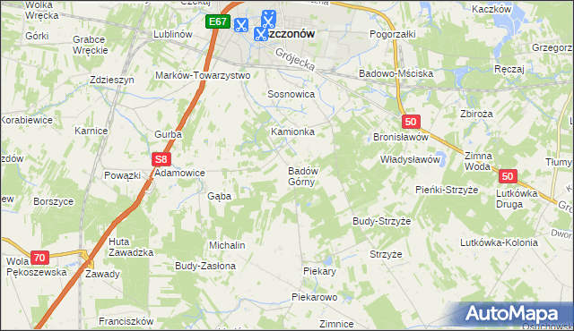 mapa Badów Górny, Badów Górny na mapie Targeo