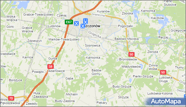 mapa Badowo-Dańki, Badowo-Dańki na mapie Targeo