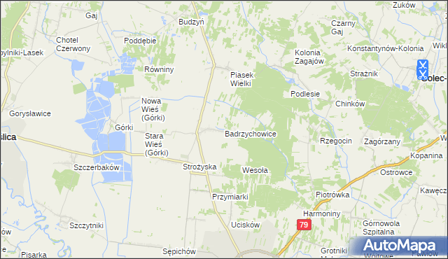 mapa Badrzychowice, Badrzychowice na mapie Targeo