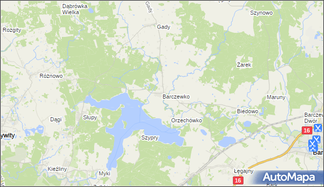 mapa Barczewko, Barczewko na mapie Targeo