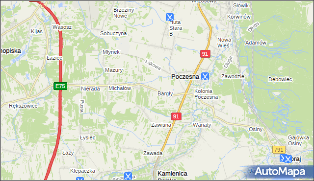 mapa Bargły, Bargły na mapie Targeo