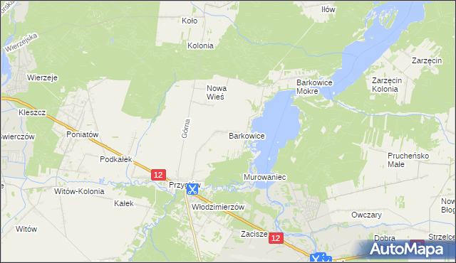 mapa Barkowice, Barkowice na mapie Targeo
