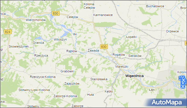 mapa Bartłomiejowice gmina Wąwolnica, Bartłomiejowice gmina Wąwolnica na mapie Targeo