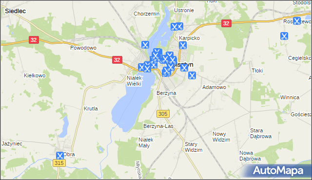 mapa Berzyna, Berzyna na mapie Targeo