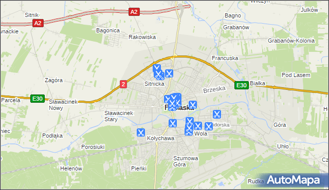 mapa Białej Podlaskiej, Biała Podlaska na mapie Targeo