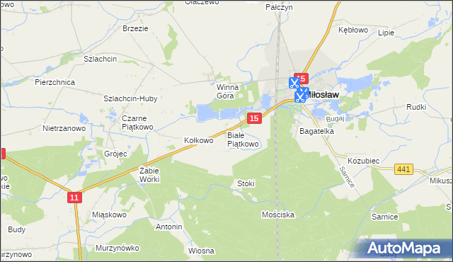 mapa Białe Piątkowo, Białe Piątkowo na mapie Targeo