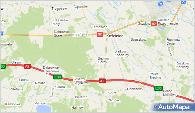 mapa Białków Górny, Białków Górny na mapie Targeo