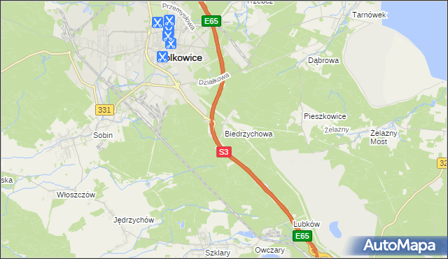 mapa Biedrzychowa, Biedrzychowa na mapie Targeo