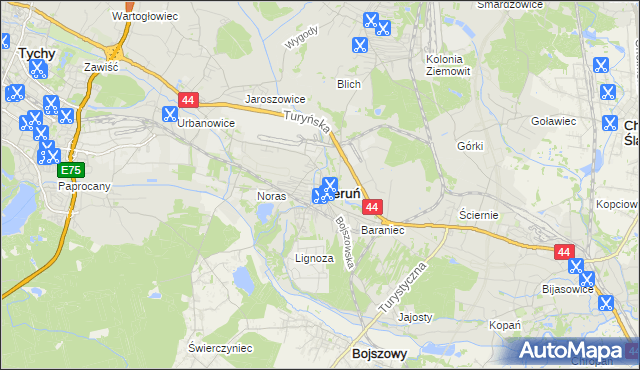 mapa Bieruń, Bieruń na mapie Targeo