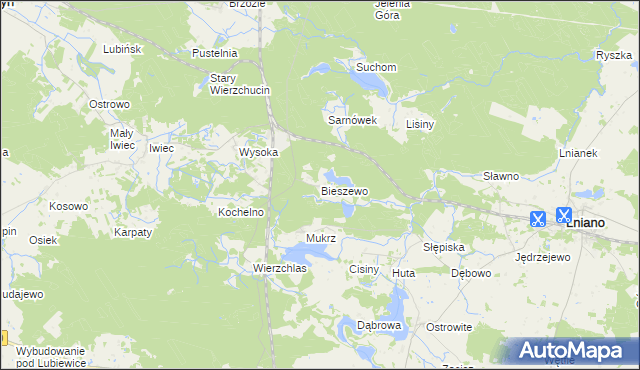 mapa Bieszewo, Bieszewo na mapie Targeo