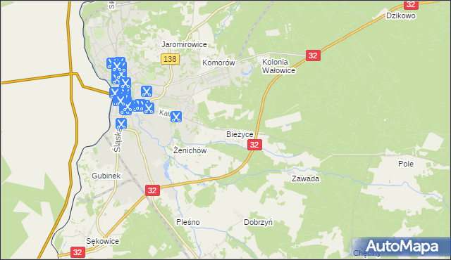 mapa Bieżyce, Bieżyce na mapie Targeo