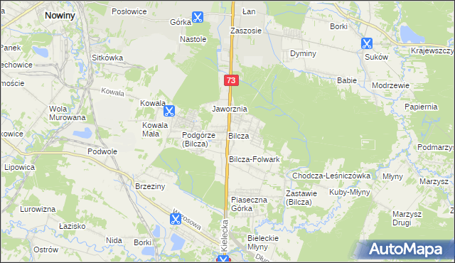 mapa Bilcza gmina Morawica, Bilcza gmina Morawica na mapie Targeo