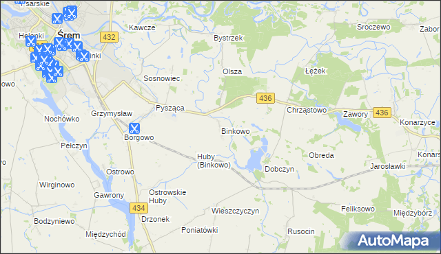 mapa Binkowo, Binkowo na mapie Targeo