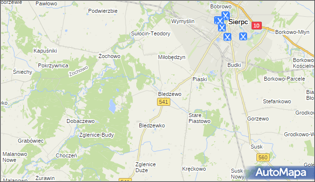 mapa Bledzewo, Bledzewo na mapie Targeo