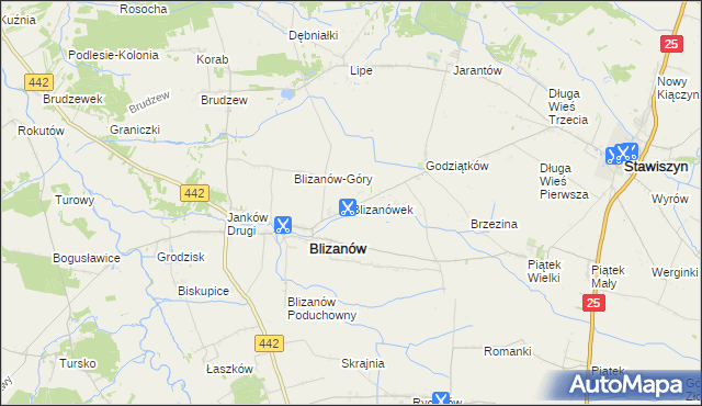 mapa Blizanówek, Blizanówek na mapie Targeo