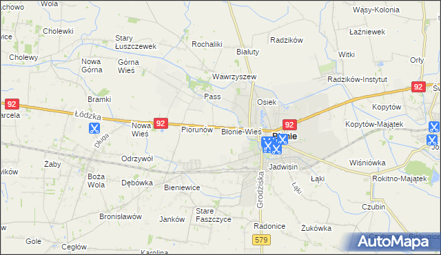 mapa Błonie-Wieś, Błonie-Wieś na mapie Targeo