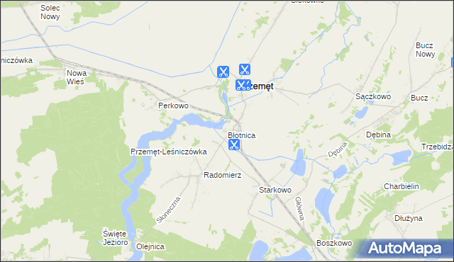 mapa Błotnica gmina Przemęt, Błotnica gmina Przemęt na mapie Targeo