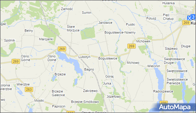 mapa Bogusławice gmina Babiak, Bogusławice gmina Babiak na mapie Targeo