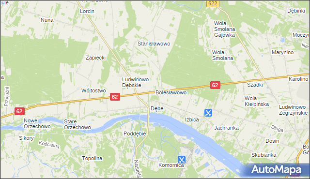 mapa Bolesławowo gmina Serock, Bolesławowo gmina Serock na mapie Targeo