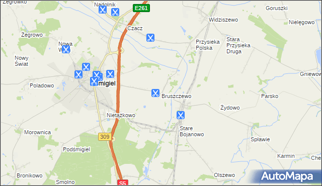 mapa Bruszczewo, Bruszczewo na mapie Targeo