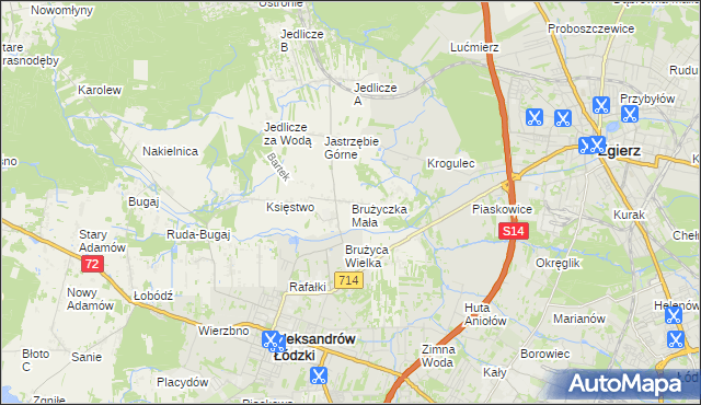 mapa Brużyczka Mała, Brużyczka Mała na mapie Targeo