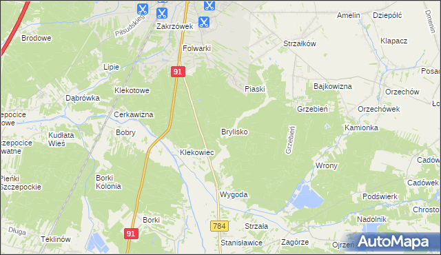 mapa Brylisko, Brylisko na mapie Targeo