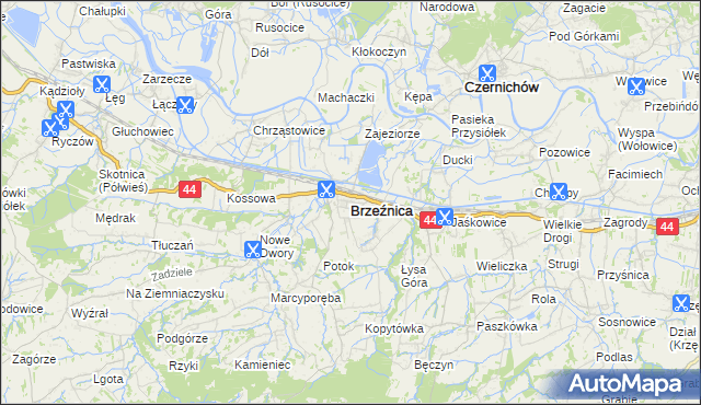 mapa Brzeźnica powiat wadowicki, Brzeźnica powiat wadowicki na mapie Targeo
