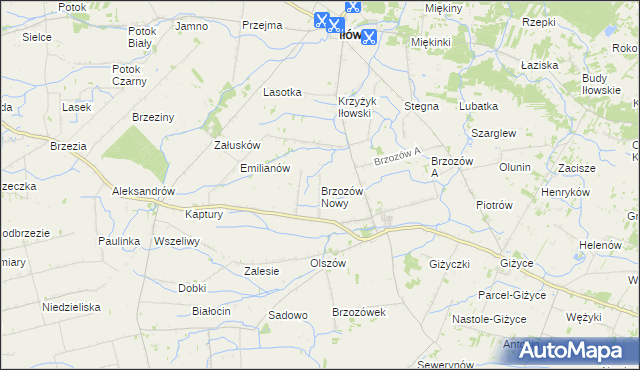mapa Brzozów Nowy, Brzozów Nowy na mapie Targeo